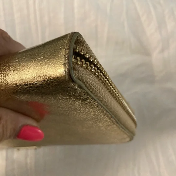KATE SPADE GOLD STORYBOOK METALLIC ACCORDION WALLET